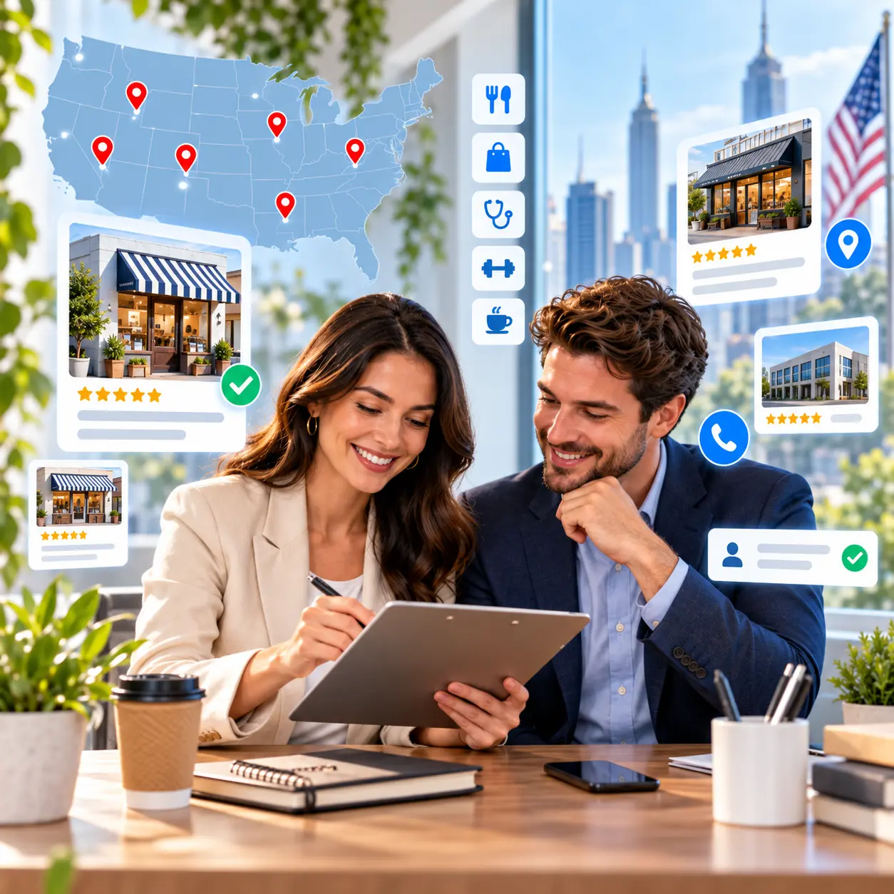 A business owner setting up their free VOREU listing